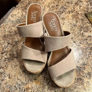 Franco Sarto Wedge sandals beige size 9. Great condition